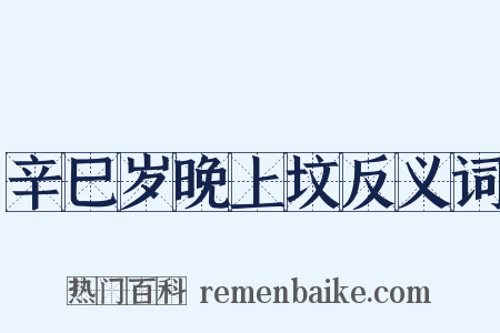 辛巳岁晚上坟反义词是什么意思的图片